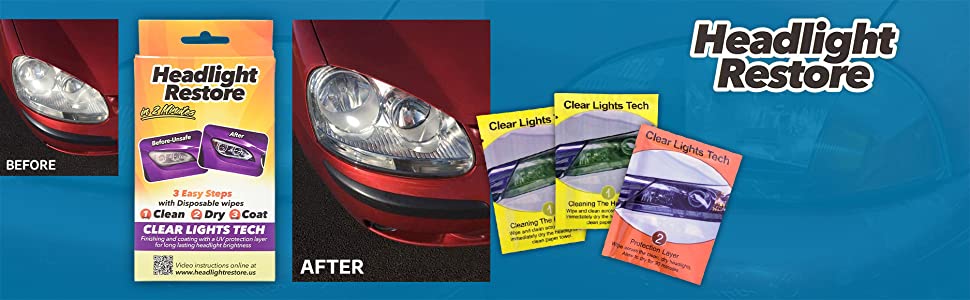 Headlight Restore Wipes Kit.