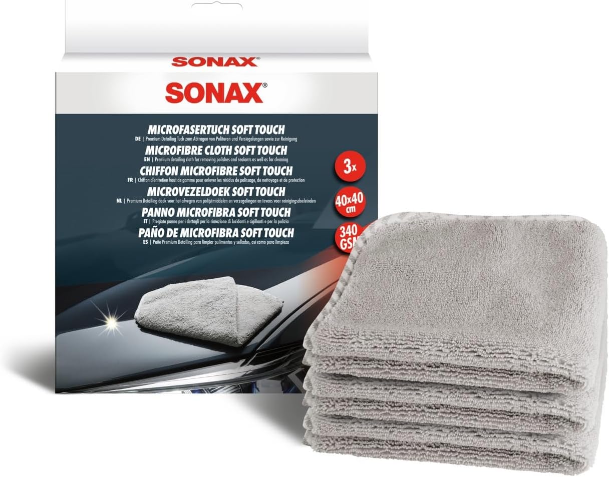 SONAX Microfibre Premium Soft Touch Cloth 3 Pack