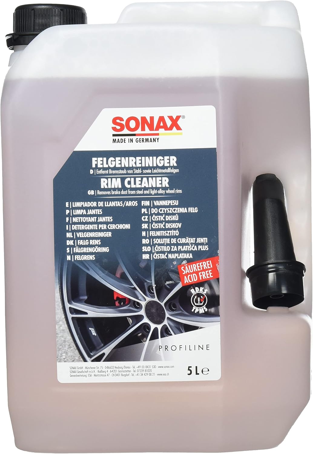 SONAX PROFILINE RIM CLEANER 5L WITH SMART-NOZZLE.