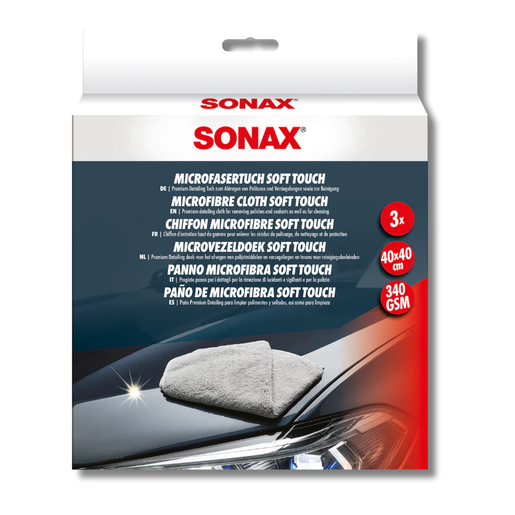 SONAX Microfibre Premium Soft Touch Cloth 3 Pack