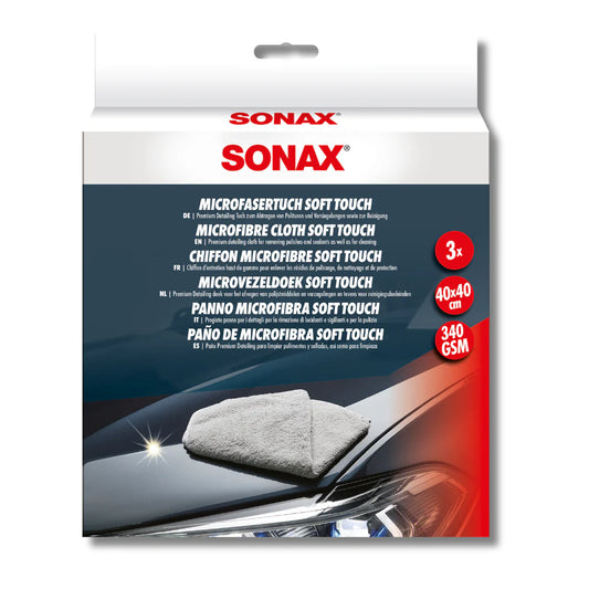 SONAX Microfibre Premium Soft Touch Cloth 3 Pack
