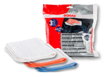 SONAX MICROFIBRE CLOTHS ULTRAFINE, SOFT AND ABSORBENT, 3 IN A PACK.